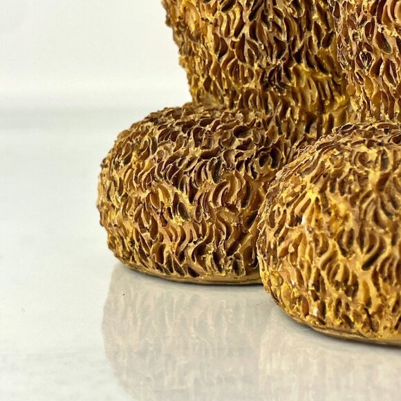 RESIN Bear Sculpture | 10" Standing Vintage Teddy Bear in Knit Sweater - Picture 5 of 10